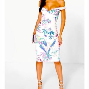 Floral White midi dress